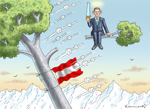 Cartoon: SANKT SEBASTIAN (medium) by marian kamensky tagged kurz,österreich,staatsanwaltschaft,kurz,österreich,staatsanwaltschaft