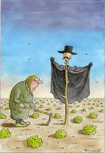 Cartoon: Scarecrow exhibitionist (medium) by marian kamensky tagged humor