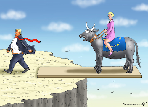 Cartoon: SCHOCKSTARRE (medium) by marian kamensky tagged grönland,eroberer,trump,grönland,eroberer,trump