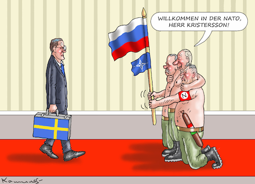 Cartoon: SCHWEDENS NATO-BEITRITT (medium) by marian kamensky tagged schwedens,nato,beitritt,schwedens,nato,beitritt