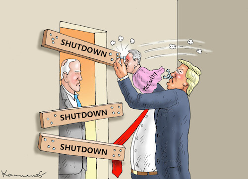 Cartoon: SHUTDOWN (medium) by marian kamensky tagged shutdown,trump,usa,shutdown,trump,usa