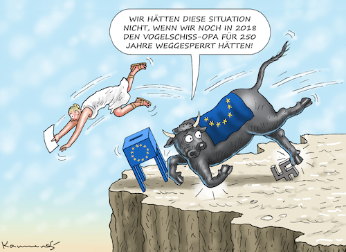 Cartoon: SPÄTE EINSICHT (medium) by marian kamensky tagged eu,wahlen,afd,rechtsradikal,lügen,krah,korruption,spionage,eu,wahlen,afd,rechtsradikal,lügen,krah,korruption,spionage