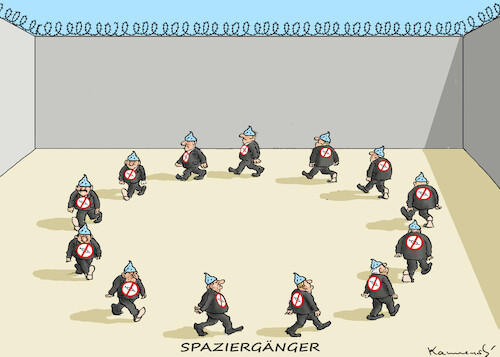 Cartoon: SPAZIERGÄNGER (medium) by marian kamensky tagged curevac,testzentren,corona,impfung,pandemie,booster,omikron,spaziergänger,impfpflicht,curevac,testzentren,corona,impfung,pandemie,booster,omikron,spaziergänger,impfpflicht