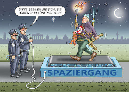 Cartoon: SPAZIERGANG (medium) by marian kamensky tagged curevac,testzentren,corona,impfung,pandemie,booster,omikron,impfpflicht,curevac,testzentren,corona,impfung,pandemie,booster,omikron,impfpflicht