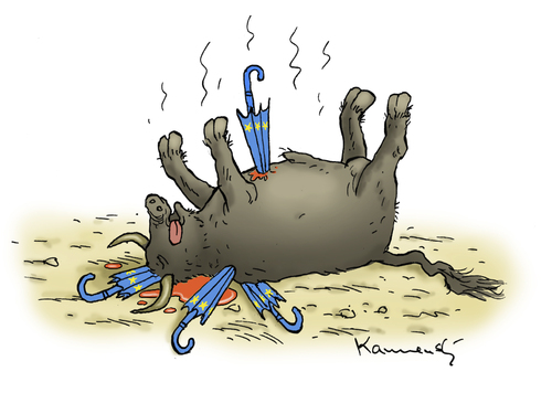 Cartoon: Stierkampf (medium) by marian kamensky tagged spanien,banken,merkel,euroschirm,eurokride,spanien,banken,merkel,euroschirm