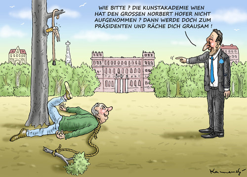 Cartoon: STRACHE RACHE (medium) by marian kamensky tagged hofer,österreich,präsidentenwahlen,hofer,österreich,präsidentenwahlen