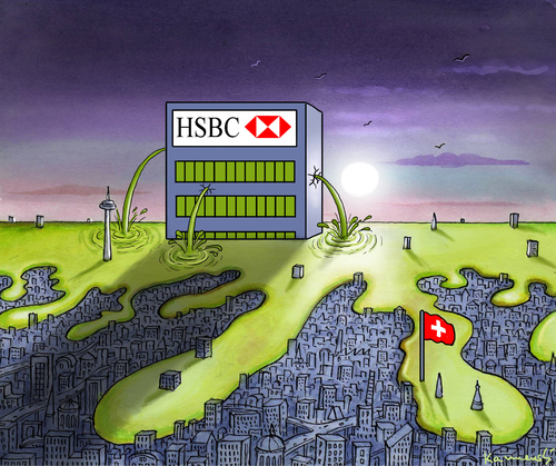 Cartoon: Swissleaks (medium) by marian kamensky tagged swissleaks,hsbc,steuerflucht,swissleaks,hsbc,steuerflucht