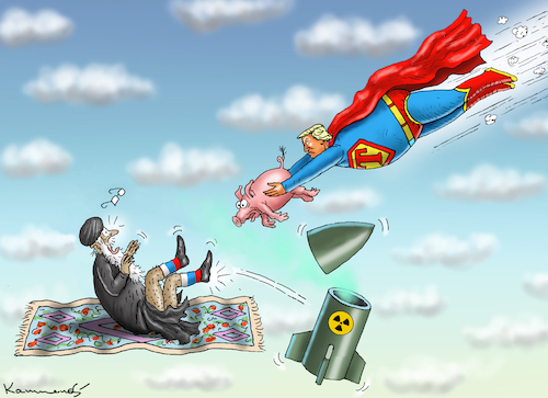 Cartoon: TEPPICHBRECHENDE BOMBE (medium) by marian kamensky tagged humanitarian,aid,netanyahu,gaza,hamas,un,ghf,irans,verbündete,humanitarian,aid,netanyahu,gaza,hamas,un,ghf,irans,verbündete