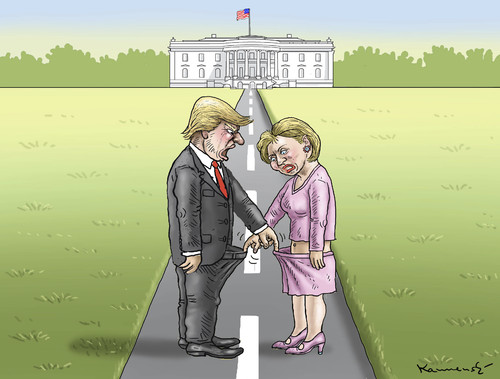 Cartoon: THE DIRTY FIGHT (medium) by marian kamensky tagged mail,affair,clinton,trump,presidentenwahlen,usa,mail,affair,clinton,trump,presidentenwahlen,usa