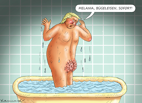 Cartoon: TRUMP IN DENKGEFAHR (medium) by marian kamensky tagged trump,und,der,hurrikan,milton,trump,und,der,hurrikan,milton