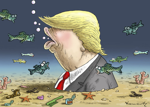 Cartoon: TRUMPFISCH (medium) by marian kamensky tagged trump,versus,clinton,trump,versus,clinton