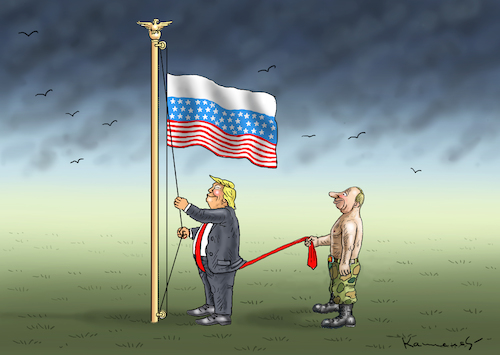 Cartoon: TRUMPUTIN FLAGGE (medium) by marian kamensky tagged obama,trump,präsidentenwahlen,usa,baba,vanga,republikaner,inauguration,demokraten,wikileaks,g7,kanada,faschismus,putin,helsinki,obama,trump,präsidentenwahlen,usa,baba,vanga,republikaner,inauguration,demokraten,wikileaks,g7,kanada,faschismus,putin,helsinki