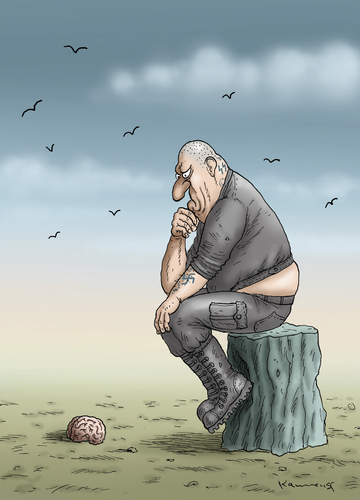 Cartoon: Denker (medium) by marian kamensky tagged deutschland,mob,brauner,rechtsradikalismus,npd,rechtsradikalismus,deutschland