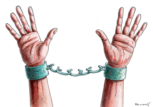 Cartoon: Unfreiheit (medium) by marian kamensky tagged freiheut,freedom,ketten,gefangenschaft,unterdrückung,freiheut,ketten,gefangenschaft,unterdrückung