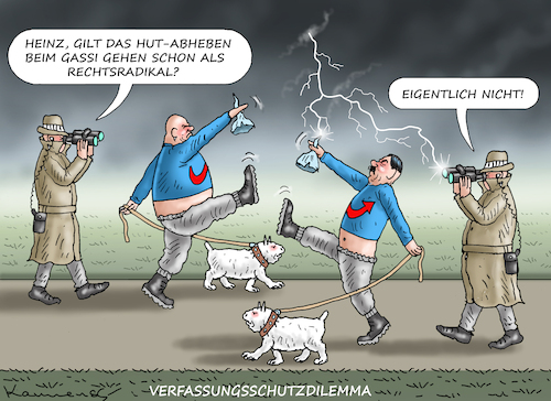 Cartoon: VERFASSUNGSSCHUTZDILEMMA (medium) by marian kamensky tagged eu,wahlen,afd,rechtsradikal,lügen,krah,korruption,spionage,verfassungsschutz,dilemma,eu,wahlen,afd,rechtsradikal,lügen,krah,korruption,spionage,verfassungsschutz,dilemma