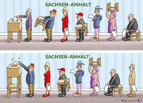 Cartoon: WAHLEN IN SACHSEN-ANHALT (medium) by marian kamensky tagged wahlen,in,sachsen,anhalt,wahlen,in,sachsen,anhalt