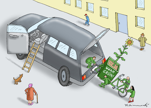 Cartoon: WAHLKAMPF DER GRÜNEN (medium) by marian kamensky tagged wahlkampf,der,grünen,wahlkampf,der,grünen