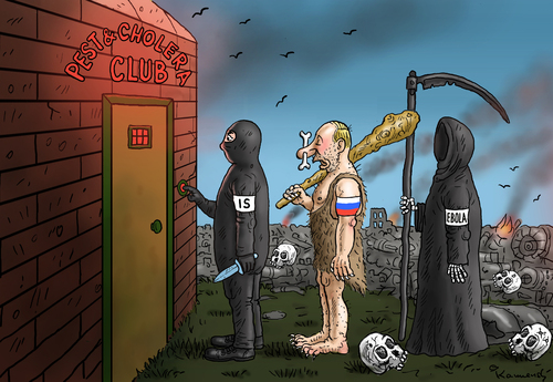 Cartoon: WILLKOMMEN IM CLUB (medium) by marian kamensky tagged irak,isis,al,baghdadi,kaida,terrorismus,assad,obama,putin,ebola,is,terror,ukraine,usa,bundeswehr,irak,isis,al,baghdadi,kaida,terrorismus,assad,obama,putin,ebola,is,terror,ukraine,usa,bundeswehr