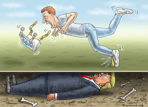 Cartoon: ZUCKERBERG GESTOLPERT (medium) by marian kamensky tagged zuckerberg,trump,digitale,affäre,populismus,betrug,zuckerberg,trump,digitale,affäre,populismus,betrug