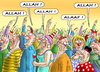 Cartoon: ALAAF (small) by marian kamensky tagged rosenmontag,köln,karneval,jecken,is,terroristen