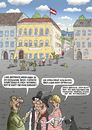 Cartoon: Braunau Interview (small) by marian kamensky tagged braunau,geburtshaus,hitler,tourismus,vergangenheitsverdrängung