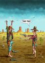 Cartoon: Cowboy and Cowgirl (small) by marian kamensky tagged cowboys,kampf,duell,prärie