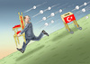 Cartoon: ES WIRD KNAPP FÜR ERDOGAN ! (small) by marian kamensky tagged afrin,kurden,erdogan,syrien,aramenien,genozid,präsidentenwahlen