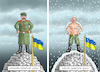 Cartoon: GENOZID (small) by marian kamensky tagged flucht,aus,cherson,putin,energieterror,ukraine