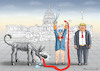 Cartoon: KEIN SIEGER VORHANDEN (small) by marian kamensky tagged obama,trump,präsidentenwahlen,usa,baba,vanga,republikaner,inauguration,demokraten,wikileaks,faschismus,midterms,kongresswahlen,jamal,khashoggi