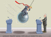 Cartoon: KEINE VIRTUELLE DEBATTE (small) by marian kamensky tagged us,wahlen,joe,biden,trump,corona,bob,woodward,harris,pence