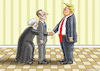 Cartoon: MACRON BESUCHT HEUTE TRUMP (small) by marian kamensky tagged merkel,macron,reformen,eu,frankreich,trump,iran,atomdeal,rohani