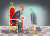 Cartoon: MARK RUTTE BEIM KING DON (small) by marian kamensky tagged board,of,oil,peace,iran,trump,krieg,putin,hormus,kuba,nato,rutte