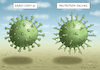 Cartoon: Mutation D614G (small) by marian kamensky tagged coronavirus,epidemie,gesundheit,panik,stillegung,george,floyd,twittertrump,pandemie