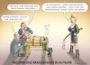 Cartoon: OSSIS IN AUFRUHR (small) by marian kamensky tagged ursula,von,der,leyen,berateraffäre,bundeswehr,vetternwirtschaft,korruption