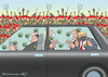 Cartoon: QUARANTÄNENAUSFLUG (small) by marian kamensky tagged coronavirus,epidemie,gesundheit,panik,stillegung,trump,pandemie