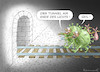 Cartoon: ZWEI GROSSE OPTIMISTEN (small) by marian kamensky tagged coronavirus,epidemie,gesundheit,panik,stillegung,trump,pandemie
