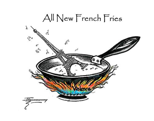 Cartoon: All New French Fries (medium) by Thommy tagged france,pension,strike