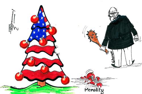Cartoon: Dick Cheney and Morality (medium) by Thommy tagged dick,cheney,morality,cia