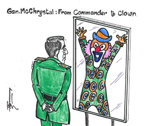 Cartoon: Form Commander to Clown (medium) by Thommy tagged mcchrystal,afghanistan,obama