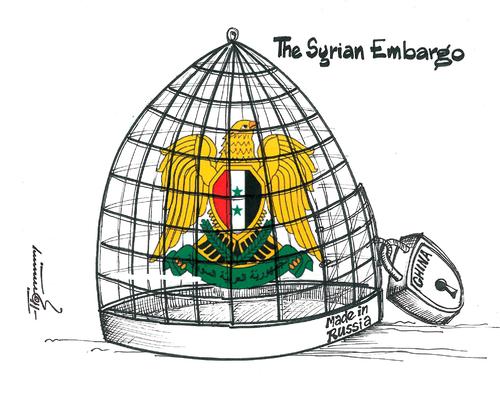 Cartoon: Syrain Embargo (medium) by Thommy tagged syria,russia,china
