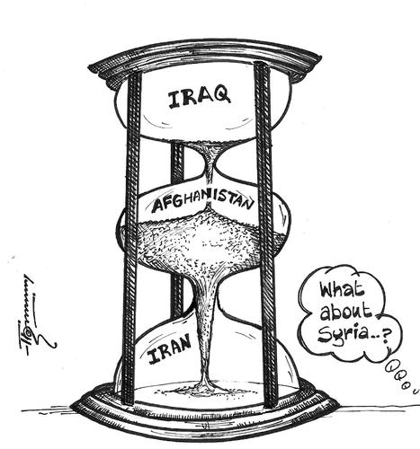 Cartoon: The War Timer (medium) by Thommy tagged and,iran,afghanistan,iraq
