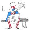 Cartoon: Effects of US embargo on Cuba (small) by Thommy tagged cuba,us,embargo
