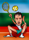 Cartoon: Jerzy Janowicz (small) by Krzyskow tagged janowicz tenis ball sports