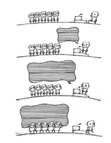 Cartoon: speech04 (medium) by dariush ramezani tagged strip,comic,speech,cartoon