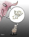 Cartoon: Devil and Terrorist (small) by dariush ramezani tagged cartoon,terrorist