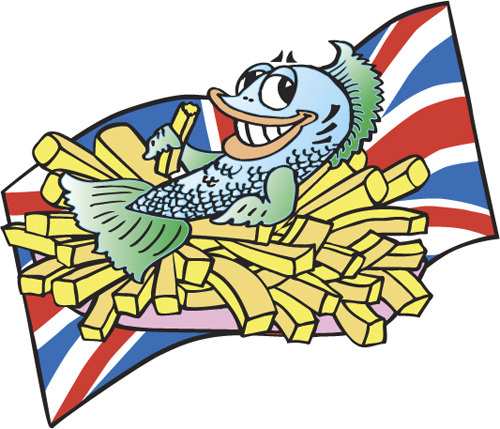 Cartoon: Fish and chips (medium) by kidcardona tagged food,fish,chips,fries,england