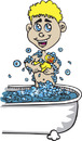 Cartoon: Splish splash (small) by kidcardona tagged water,boy,bath,tub,bubbles,ducky,cartoon