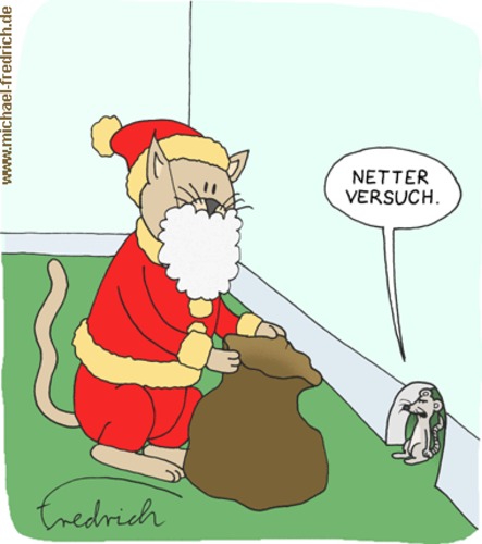 Cartoon: Kreative Katze (medium) by Fredrich tagged chat,mouse,cat,maus,katze,noel,christmas,weihnachten,souris