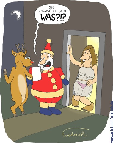 Cartoon: Weihnachten (medium) by Fredrich tagged weihnachten,christmas,weihnachtsmann,santa,claus,wish