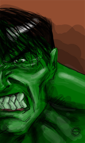 Cartoon: g hulk (medium) by sahin tagged green,hulk,another,bruce,banner,gamma,monster